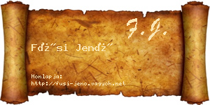 Füsi Jenő névjegykártya