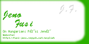 jeno fusi business card